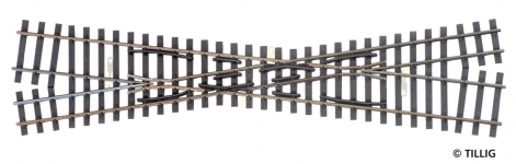 TILLIG 85261 - Kreuzung H0 links/H0e rechts, Länge 232 mm Kreuzungswinkel 15°